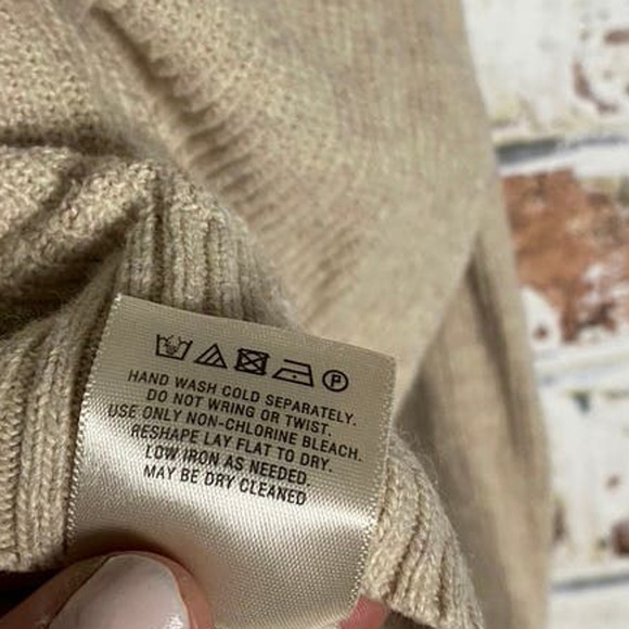 Anthropologie Moth Cotton & Cashmere Oatmeal Crew Neck Side Slit Tunic Sweater - Picture 10 of 12